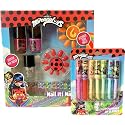 Zag Miraculous Ladybug Nail Polish Set and Lip Gloss Bundle- Includes 3 Nail Polishes, 2 Glitter Pots, 20 Faux Nails and Gemstone Sticker Sheet with 7