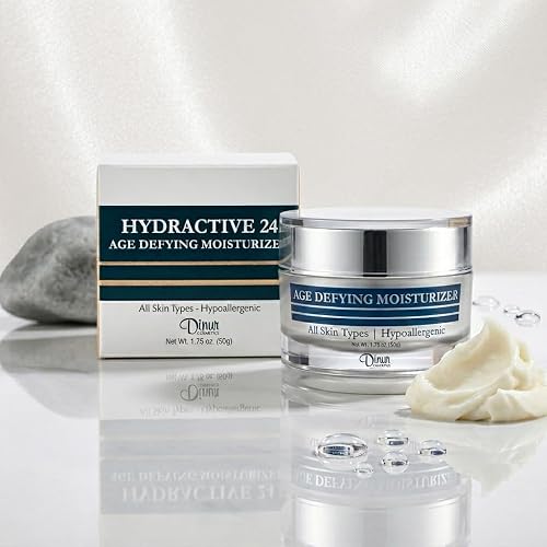 Dinur Cosmetics Hydractive 24 Age Defying Moisturizer Hydrating Looks Younger Smoother & Lucent Improves Skin Elasticity Uniformity 1.75 ounces/50