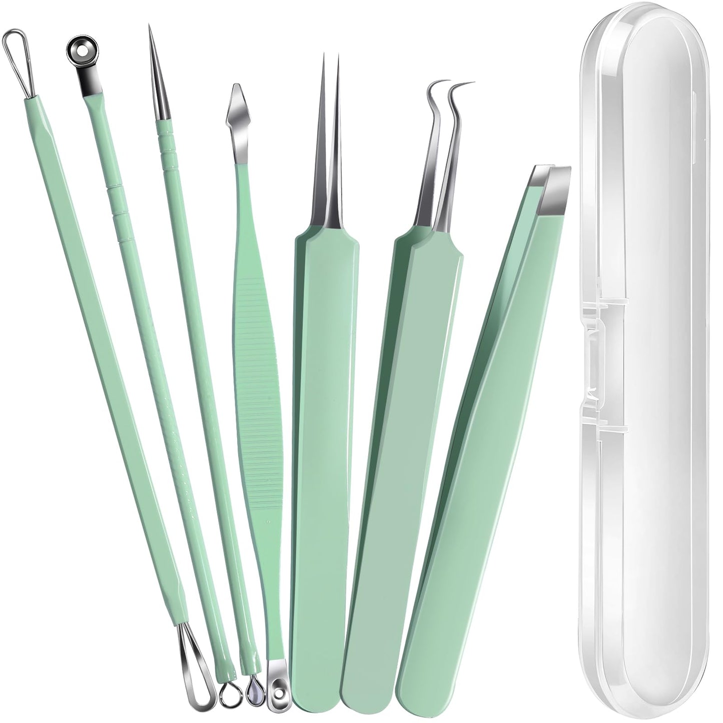 Teenitor 7 Pcs Surgical Grade Blackhead Remover Tools and Pimple Popper Tool Kit, Ingrown Hair Tweezers, Blackhead Tweezers, Precision Tweezers Beauty and Personal Care Teenitor Default Title