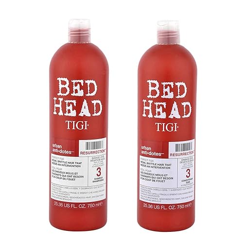 Bed Head by TIGI Urban Antidotes Resurrection Shampoo and Conditioner for Damaged Hair 25.36 fl oz 2 count