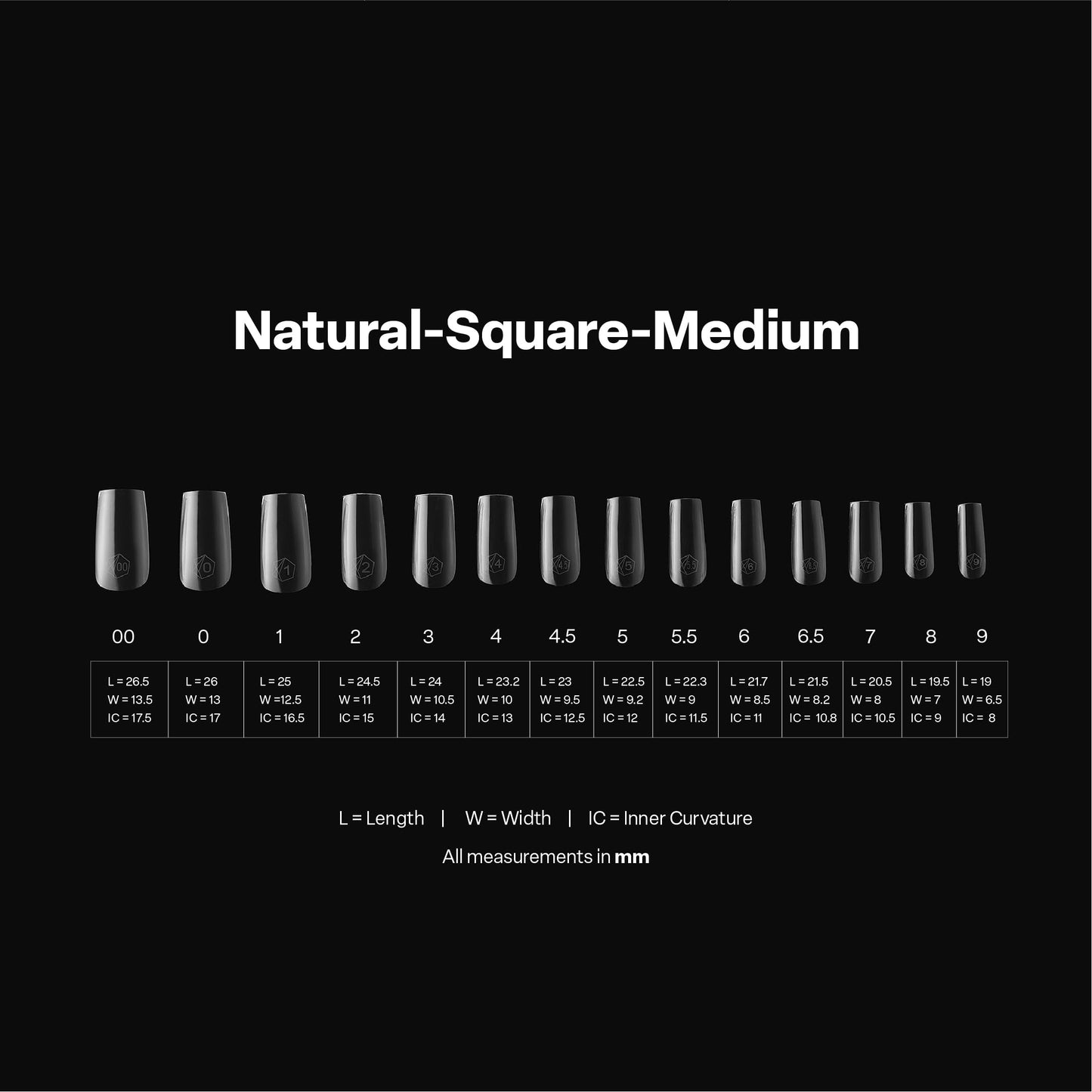 Aprés Gel-X® Square Box of Nail Tips | 280 Gel-X Tips, Soft Tips, 14 Sizes 00-9 | Half-sizes Included (Natural Square Medium, 280 Count) Beauty & Personal Care APRÉS