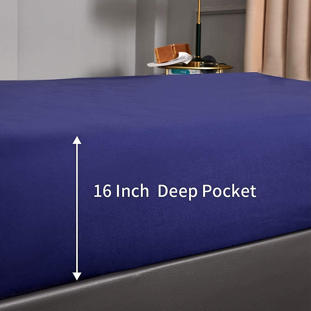 DERBELL Bed Sheet Set - Brushed Microfiber Bedding - Bedding Sheets & Pillowcases - Deep Pockets - Easy Fit - Breathable & Cooling Sheets - 4 Piece