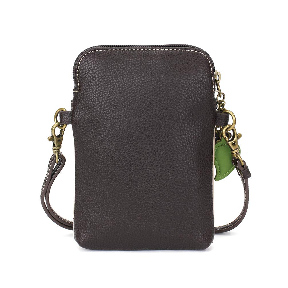 CHALA Plant Life Collection Cell Phone Crossbody Purse-Women PU Leather/Canvas Multicolor Handbag with Adjustable Strap - Tulip - ivory