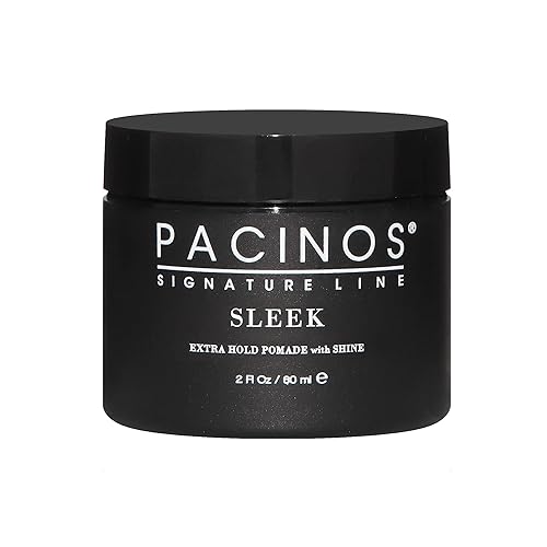 Pacinos Sleek - Signature Extra Hold Pomade with Shine, Long Lasting Definition, All Hair Types, 2 fl. oz.