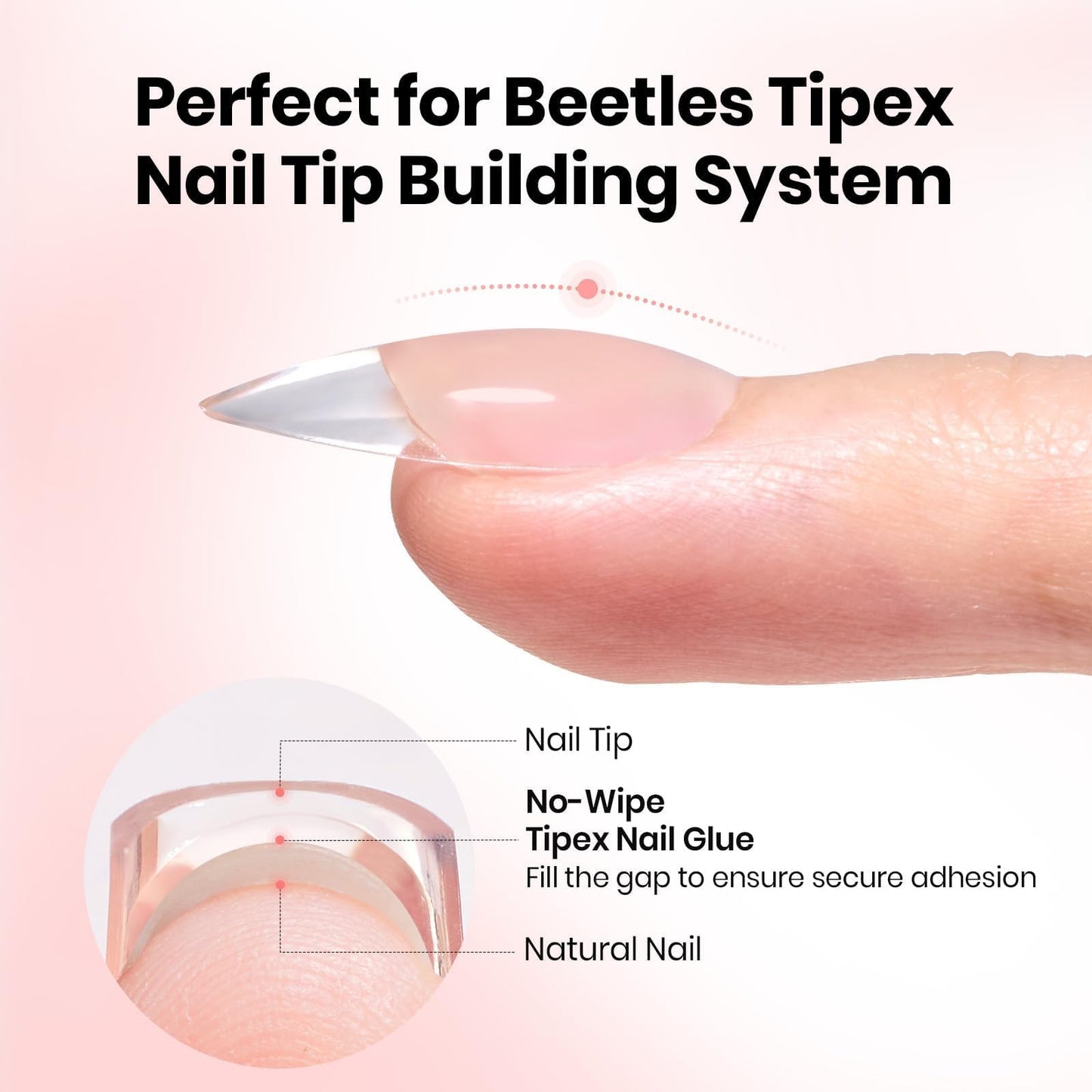 Beetles 20g Solid Nail Glue Gel, No Wipe & No-Need-to-Hold, Designed for Tipex Instant Apex Nail Tips, Flat-Nail Friendly, DIY & Salon Use, UV/LED Beauty and Personal Care beetles Gel Polish