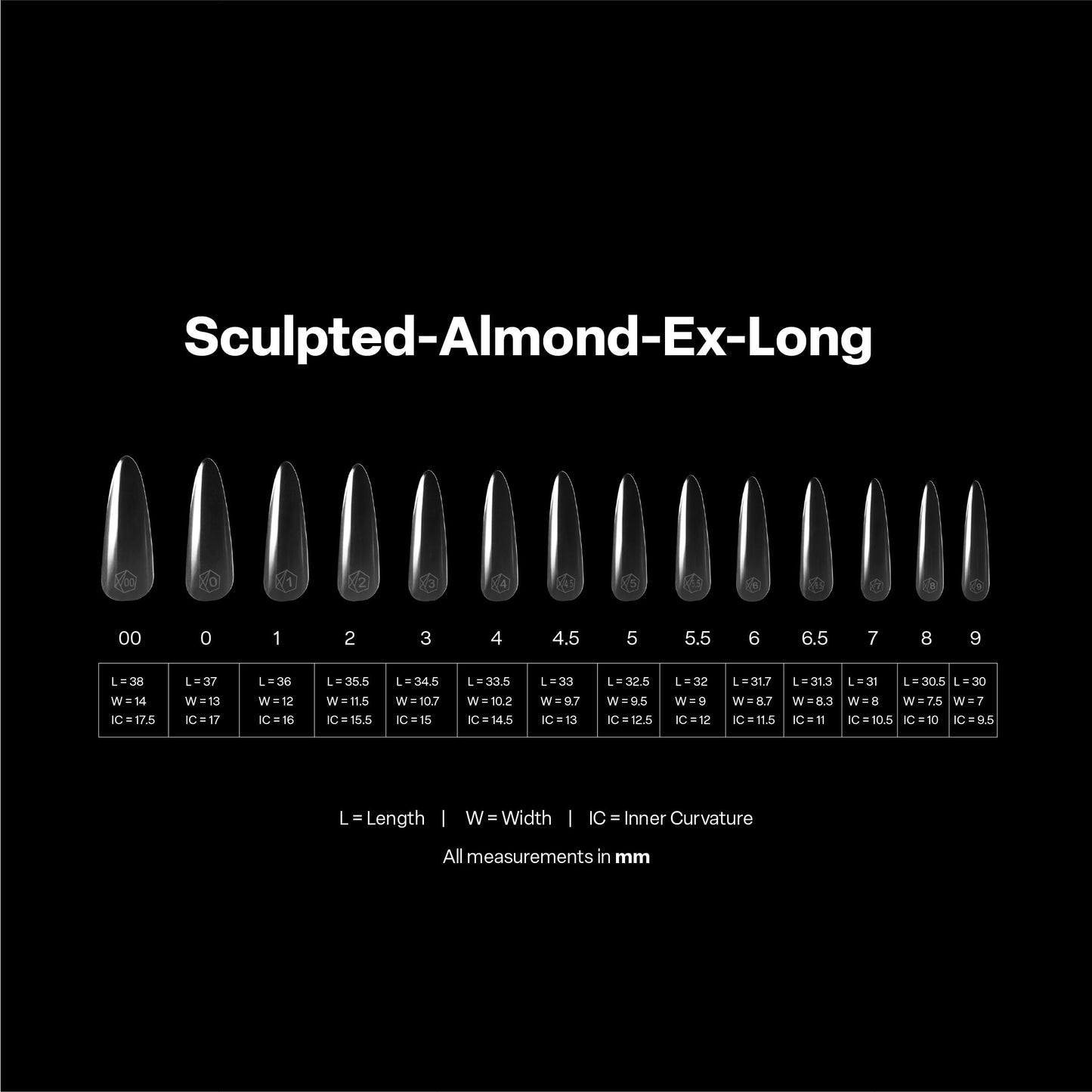 Aprés Gel-X® Almond Box of Nail Tips | 280 Gel-X Tips, Soft Tips, 14 Sizes 00-9 | Half-sizes Included (Sculpted Almond Extra Long, 280 Count) Beauty & Personal Care APRÉS