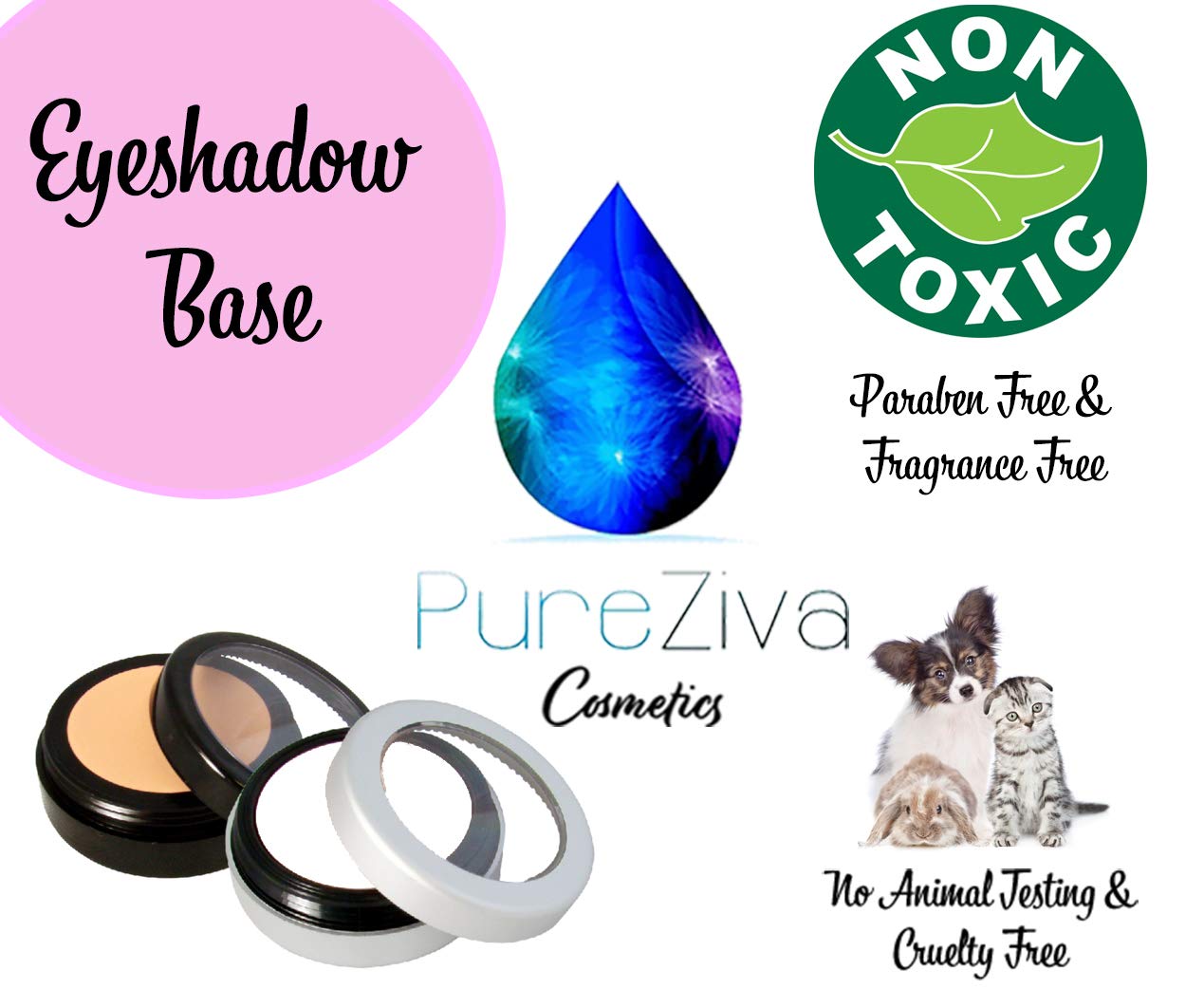 Pure Ziva Matte Oil Absorbing Nude Beige Off White Translucent Eyeshadow Eyeliner Primer Base Under Eye Concealer Highlighter Single, Paraben Free, No