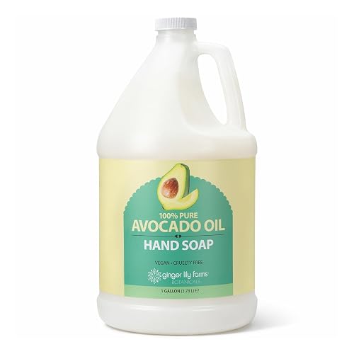 Ginger Lily Farms Botanicals 100% Pure Avocado Oil Hand Soap for All Skin Types, 100% Vegan & Cruelty-Free, 1 Gallon (128 Fl Oz) Refill