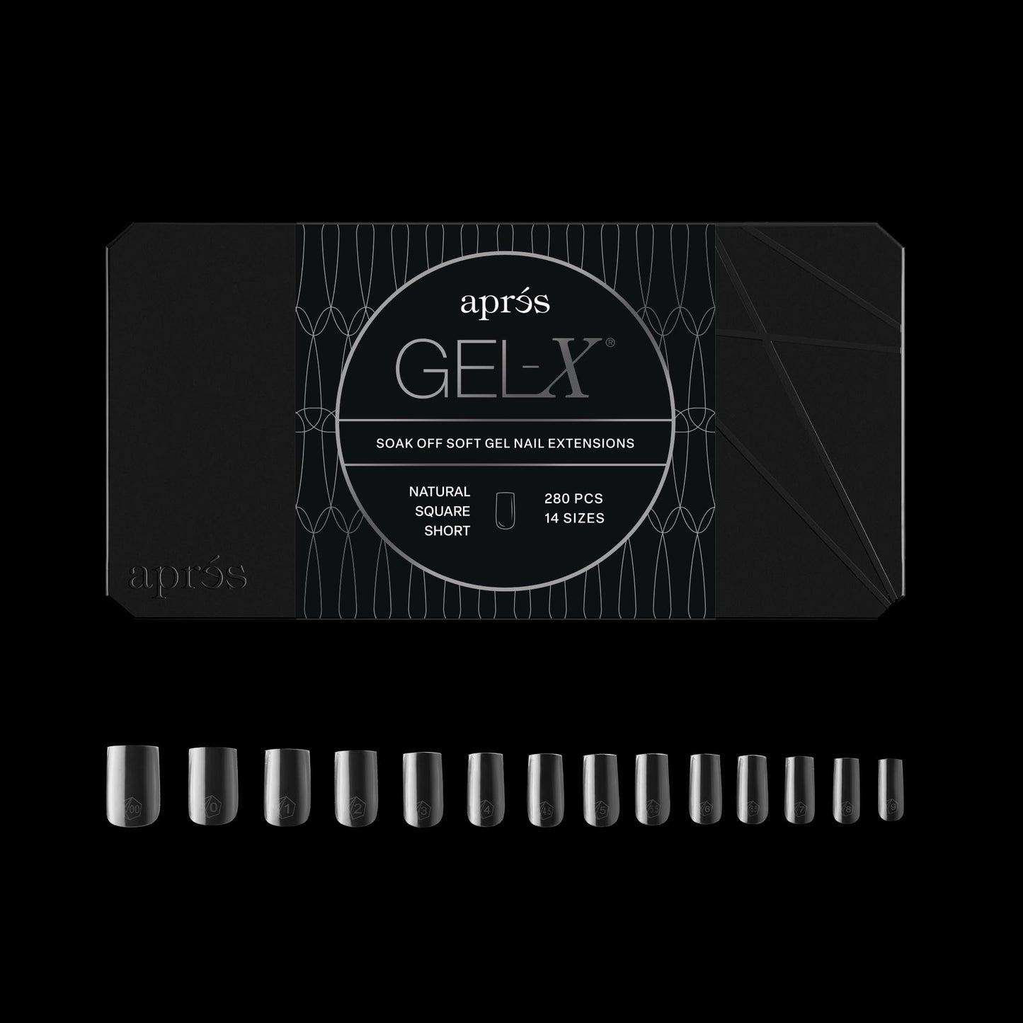Aprés Gel-X® Square Box of Nail Tips | 280 Gel-X Tips, Soft Tips, 14 Sizes 00-9 | Half-sizes Included (Natural Square Short, 280 Count) Beauty & Personal Care APRÉS