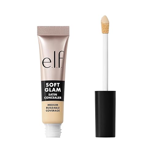 e.l.f. Soft Glam Satin Concealer, Medium Coverage For Blemishes & Under-Eye, Crease-Resistant, Long Lasting, Vegan & Cruelty-Free, 12 Fair Warm