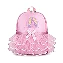 Yitengteng Princess Ballerina Backpack Dance Bag for Toddler Girls Nylon Backpack (Pink dance shoes)