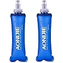 AONIJIE 2pcs Foldable 250mL/500mL TPU Outdoor Sport Water Hydration Bottle Soft Flask For Running Camping Hiking Bicycle (250ML-2pcs)