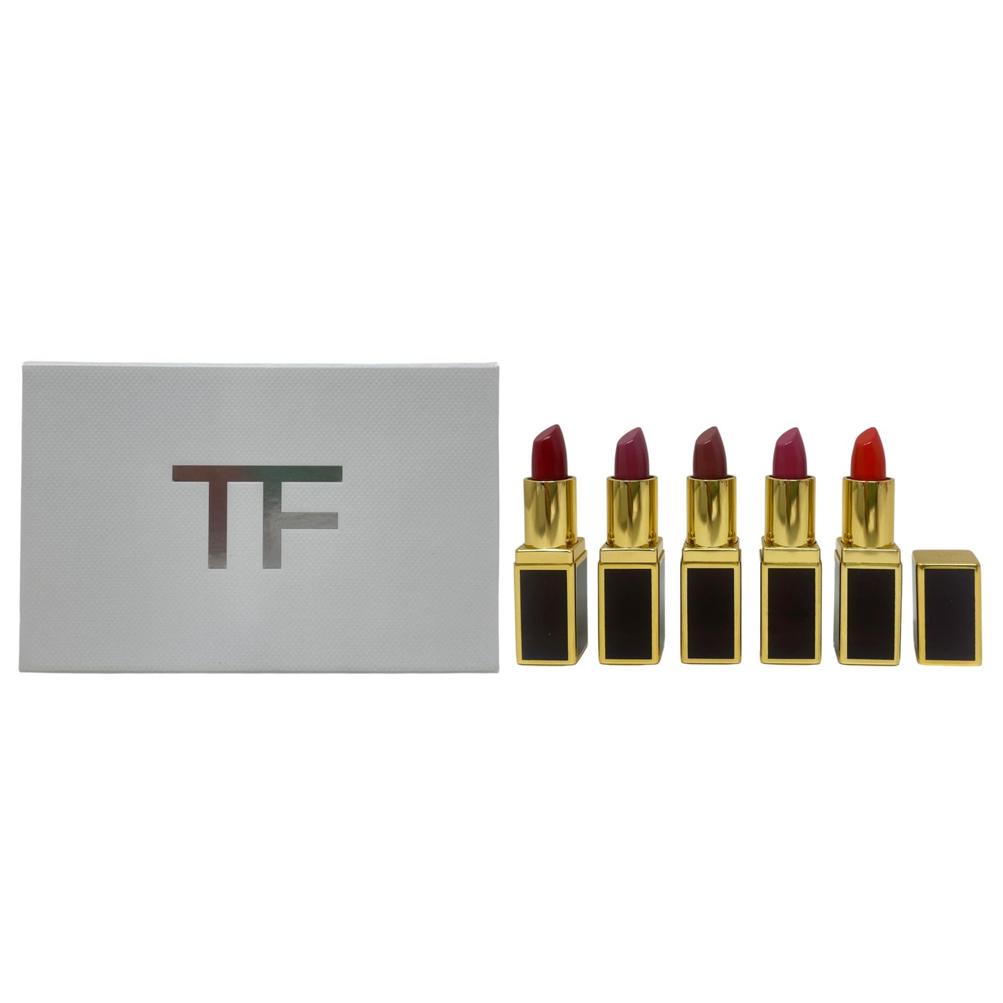 Tom Ford Lip Color Mini Deluxe Set - 5 Mini Lipsticks (Scarlet Rouge, Casablanca, West Coast, Runway Rose, Wild Ginger)