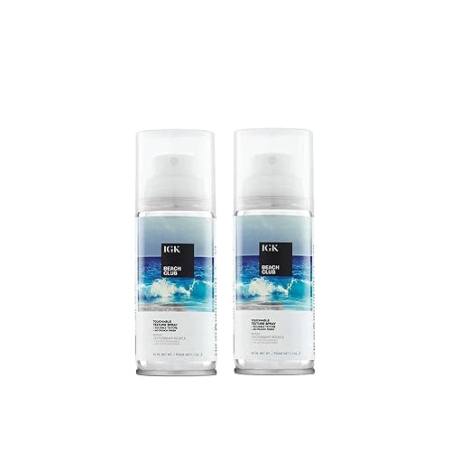 IGK Beach Club Texture Spray for Hair Travel Size | Instant Volume, Texture and Hold | Salt-Free, Non-Drying Finishing Spray | Vegan + Cruelty-Free |