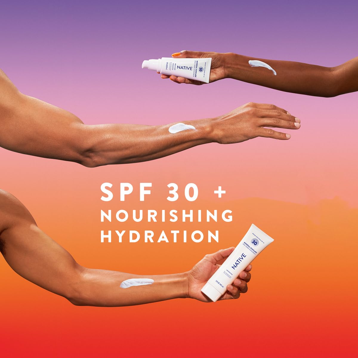 Native Sunscreen SPF 30, Zinc Oxide Dermatologist Tested Suitable for Sensitive Skin & Hawaii Compliant, 5 Ounces | Unscented Sun Protection Lotion