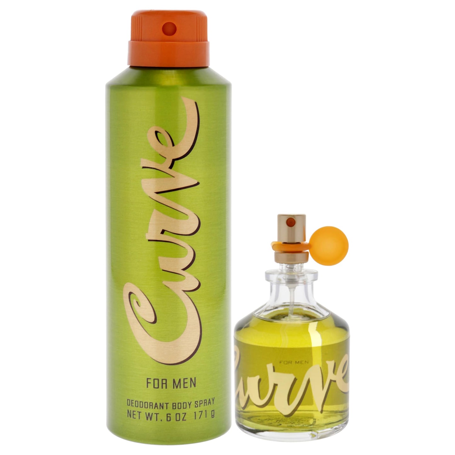 Curve Men's Cologne Fragrance Set, Deodorant Body Spray & Cologne Spray, Casual Day or Night Scent, Spicy Wood Magnetic Scent, 2 Piece Set