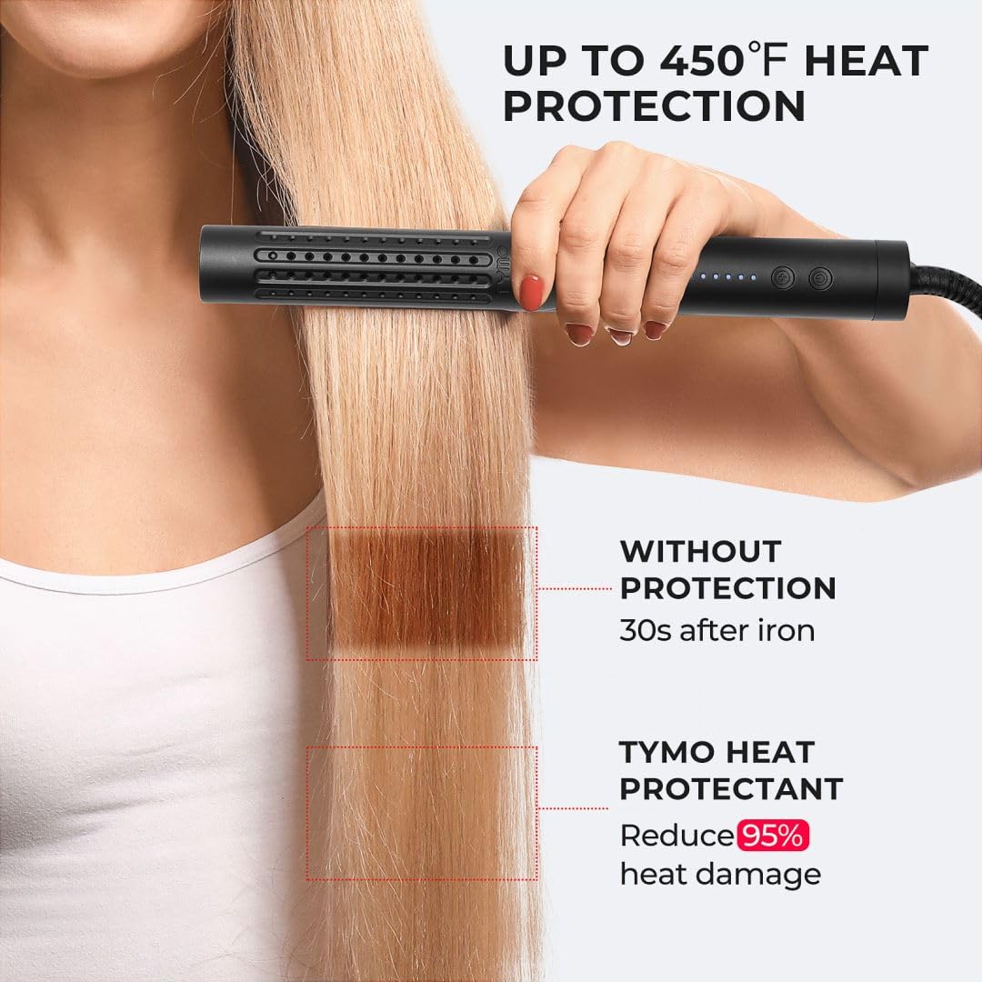 TYMO Heat Protectant for Hair with Argan Oil for Heated Styling Tools, Leave in Conditioner Spray to Smooth & Hydrate, Natural Pure Formulation