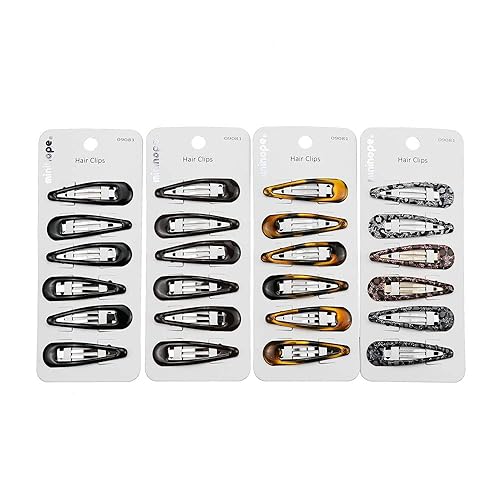 minihope Classics Contour Hair Clip for women, hair barrettes for Girls,keep loose hairs bangs and flyaways away from face.5cm,24 Count (Pack of 1)…