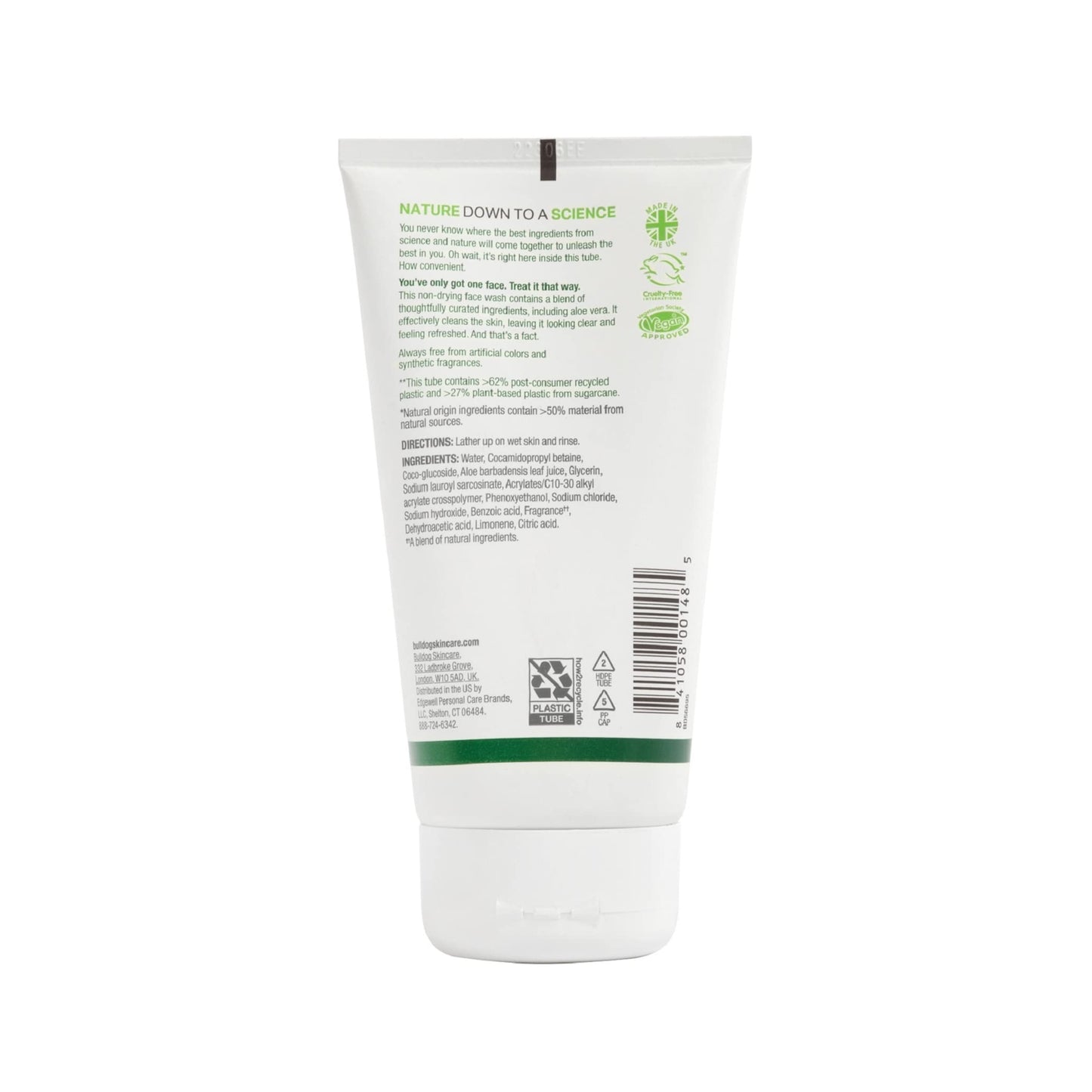 BULLDOG Mens Skincare and Grooming, Original Face Wash, 5 Fluid Ounce
