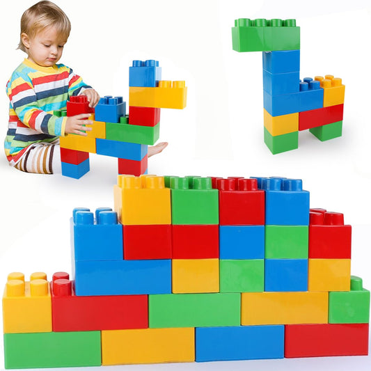 Liberty Imports 24pcs Giant Building Blocks – Large Plastic Stacking Bricks Starter Set for Toddlers & Kids Creative Play (Primary)