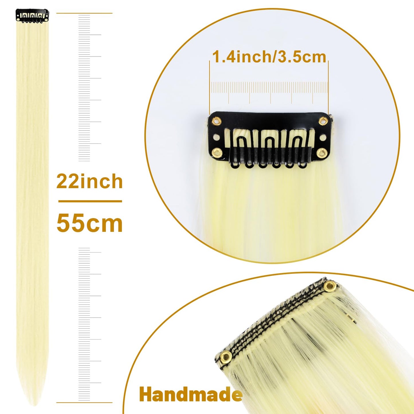 TOFAFA Blonde Hair Extensions Clip in Synthetic Colored Hairpiece 10 PCS Beauty and Personal Care TOFAFA