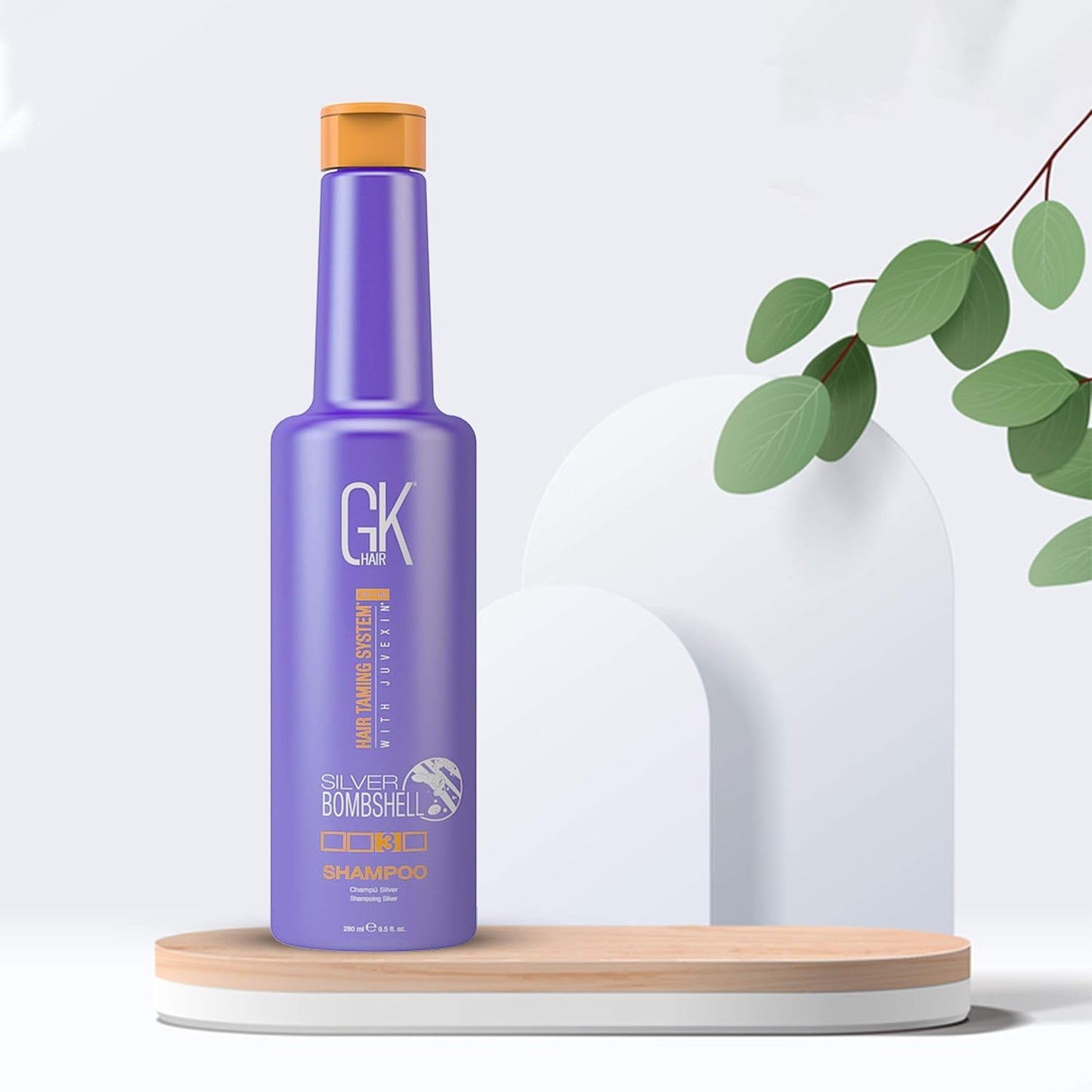GK HAIR Global Keratin Moisturizing Conditioner and Silver Bombshell Purple Shampoo Set for Blonde & Gray Hair - Hydrating, Color-Protecting Formula