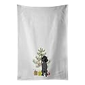 Caroline's Treasures WDK3119WTKT Poodle Standard Black Christmas White Kitchen Towel Set of 2 Dish Towels Decorative Bathroom Hand Towel for Hand…