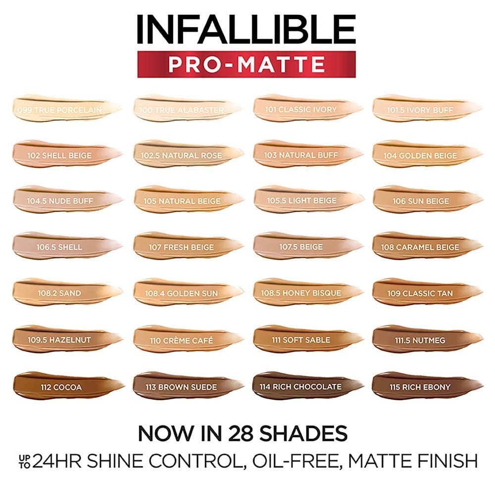 L'Oréal Paris Infallible Pro-Matte Foundation, Soft Sable, 1 fl. oz.