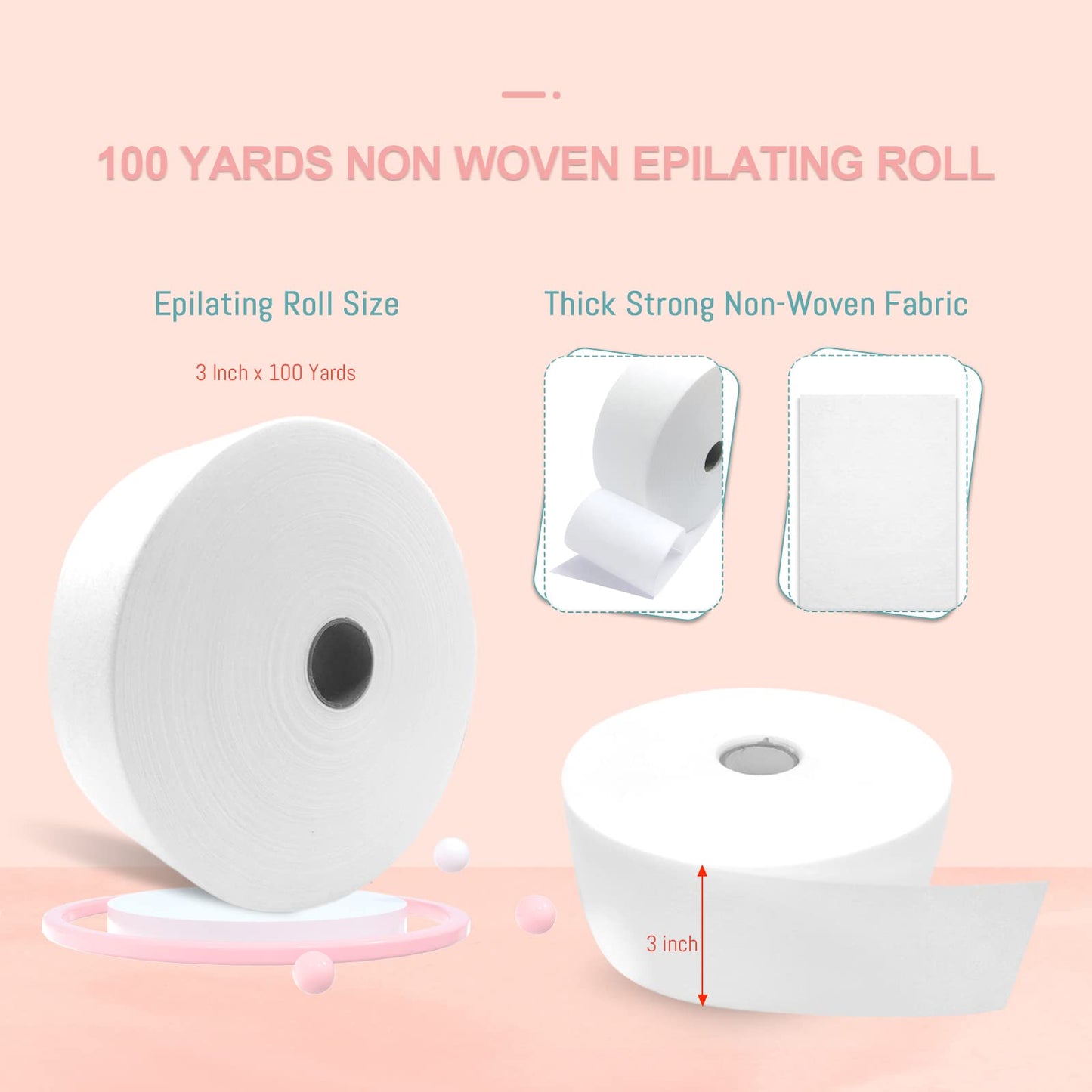 Charmyth Wax Strips Epilating Roll Non Woven Disposable for Body & Face 100 Yard Hair Removal Waxing Strips