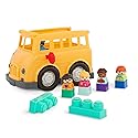 Battat - School Bus - 8 Pieces Construction Set - 5 Figures & 2 Blocks - Build - On Vehicle - 12+ Months - Locbloc® School Bus