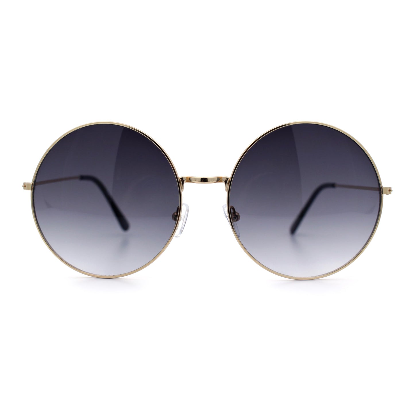 Classic Oversize Joplin Style Hippie Round Circle Lens Sunglasses Gold Smoke