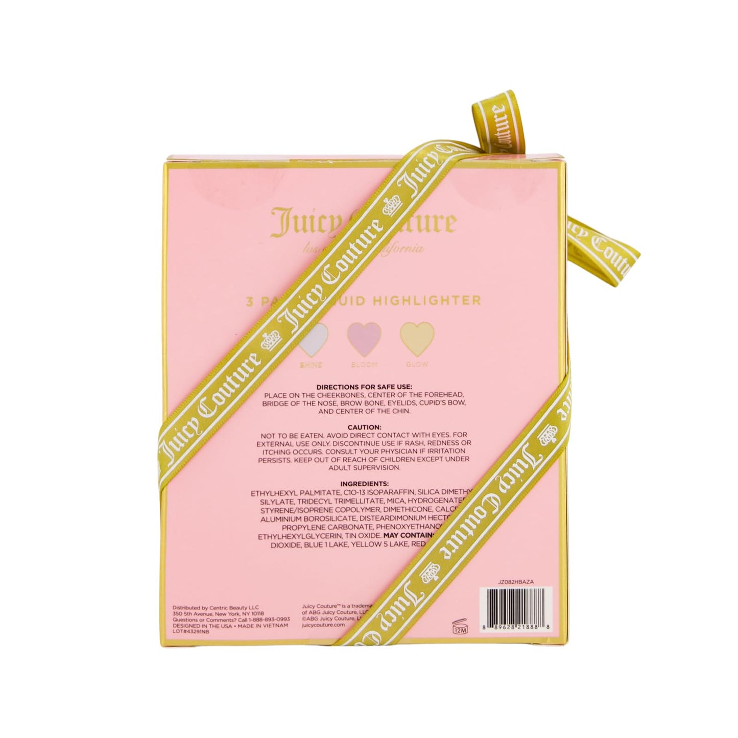 Juicy Couture Liquid Highlighter Makeup for Women - 3 Pack Face Illuminator Set, Buildable Palette Set - Bloom, Shine, Glow