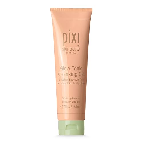 Pixi Glow Tonic Cleansing Gel | Glycolic Acid Facial Cleanser | Gently Exfoliates, Tones & Energizes Skin | With Ginseng, Aloe & Horse Chestnut | 4.57