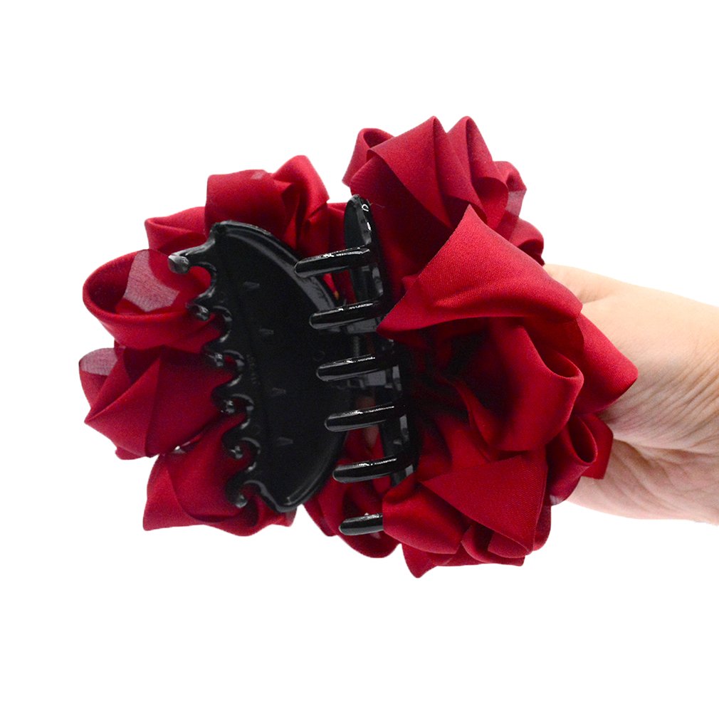 4 Pcs Large Silk Flower Bow Hair Claw Jaw Clips For Women Hair clamps