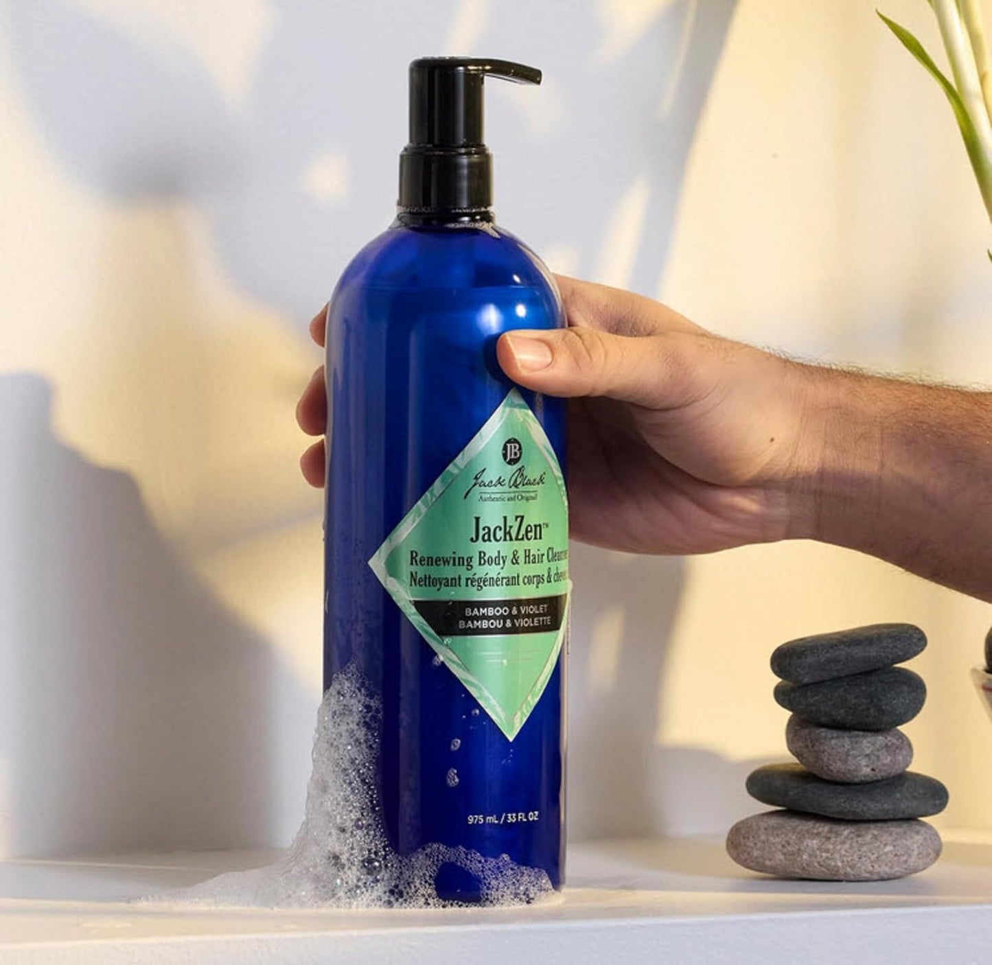 Jack Black JackZen Renewing Body & Hair Cleanser, 10 Fl Oz - Bamboo & Violet - Mens Body Wash, Mens Shampoo, Skin Care, Hair Care, Dual-Purpose Body