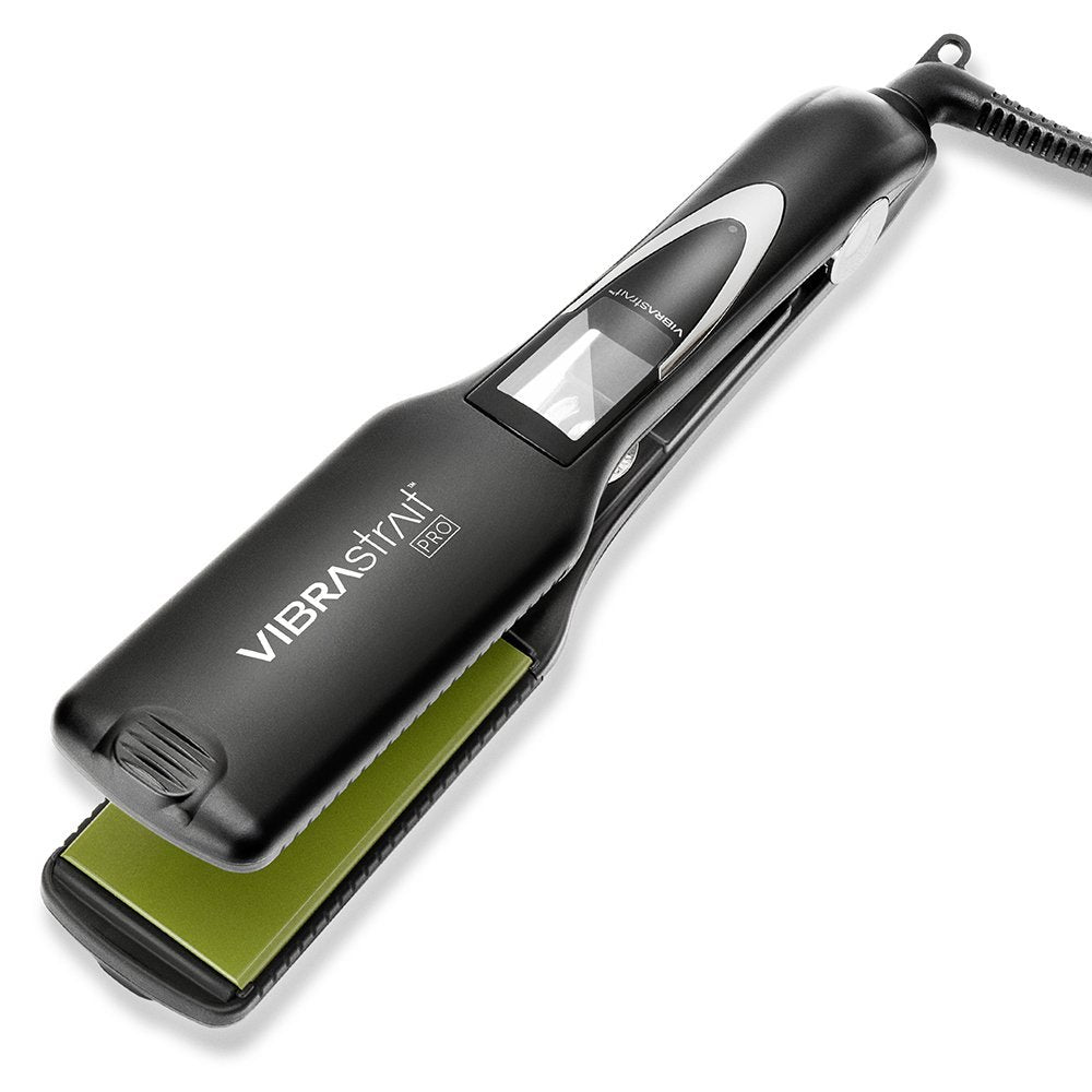 Vibrastrait Pro Vibrating Ceramic Tourmaline Ionic Flat Iron, 1.75-inch | Fast, Frizz-Free Ceramic Hair Straightener: Easy, Gentle Glide for Waves