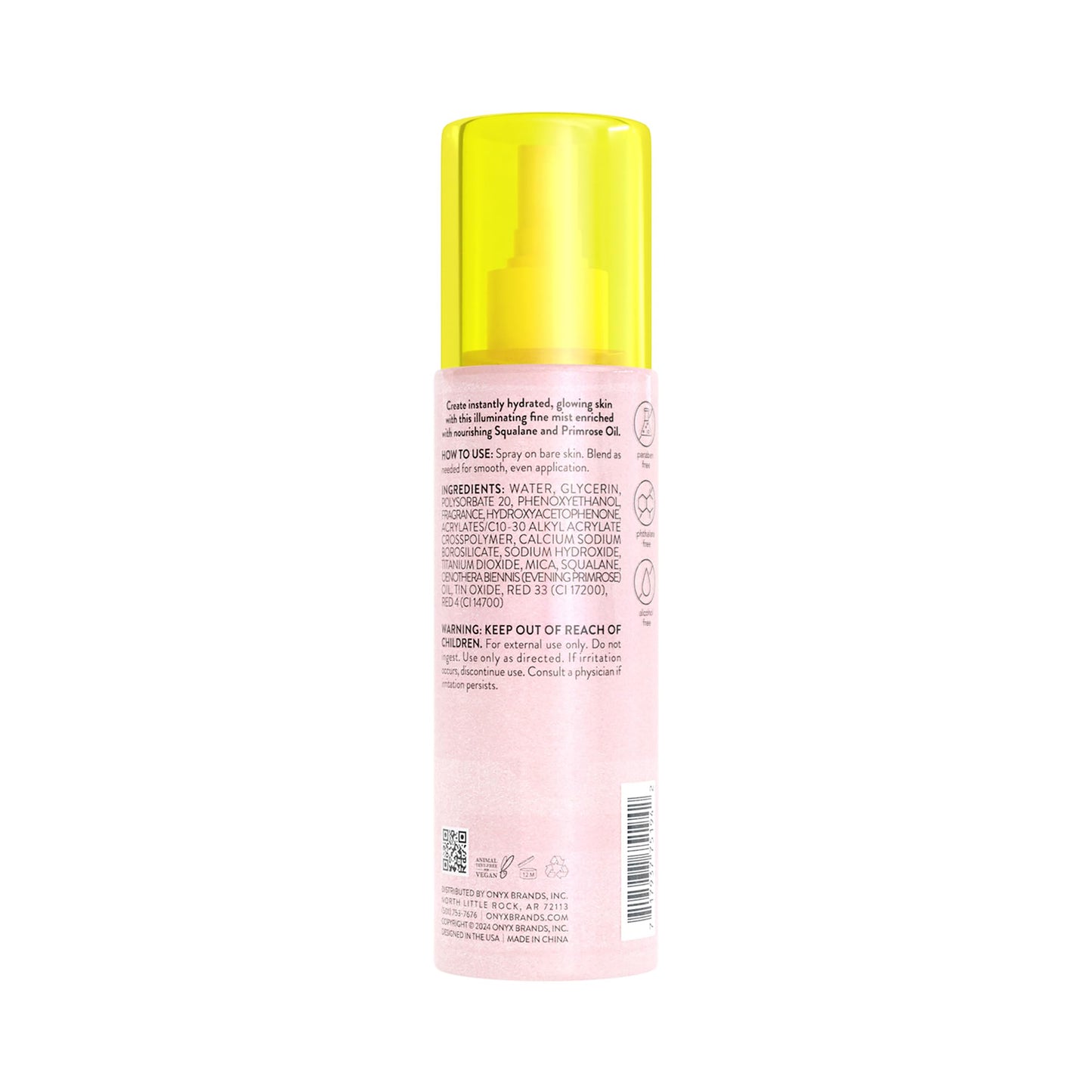 Onyx Professional Hydrating Shimmer Mist with Squalane & Primrose Oil, Rose Petals, 6.5 fl oz, 2pk - Shimmer Hair and Body Mist Creates a Radiant Glow