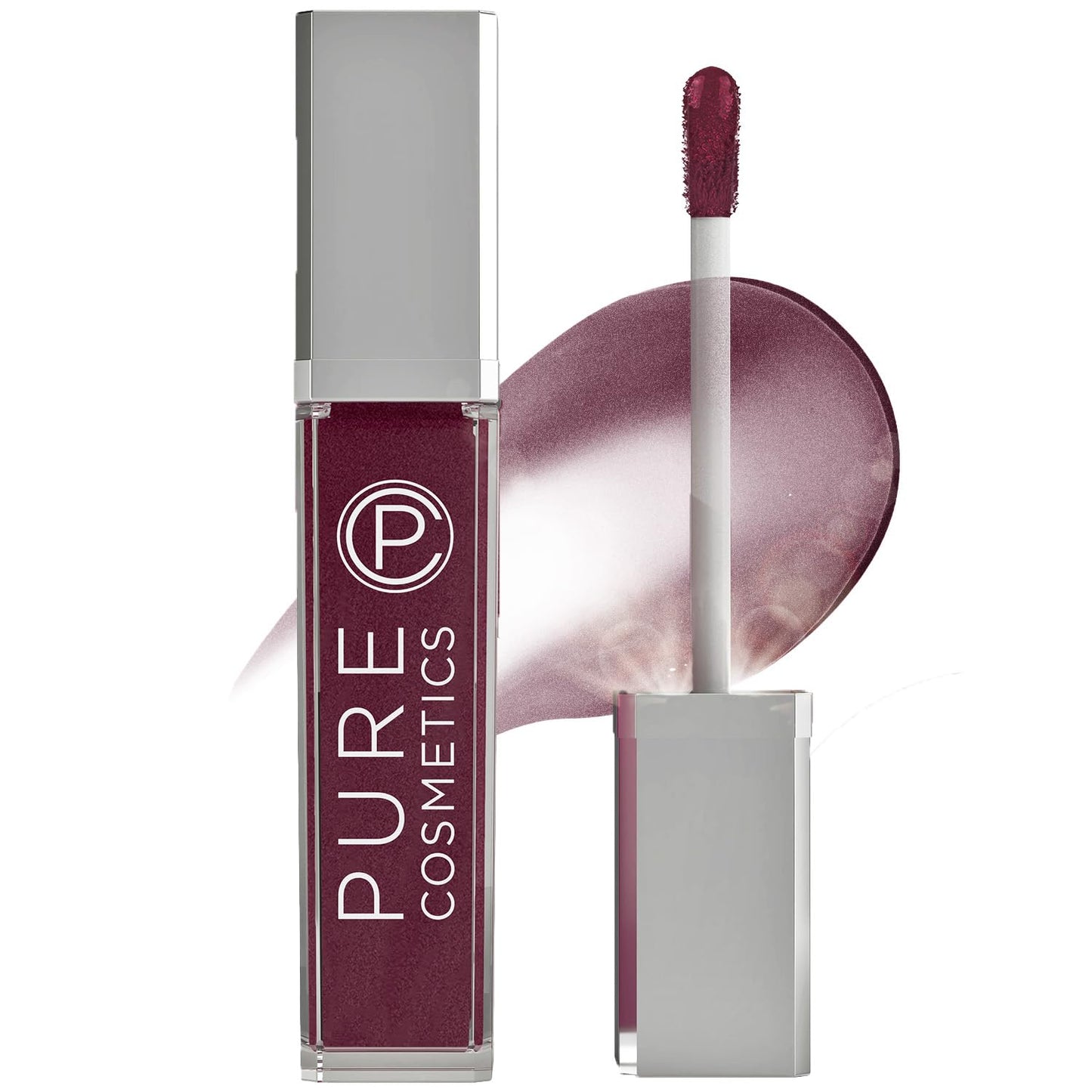 Pure Illumination Light-Up Lip Gloss with LED-Lit Applicator Brush + Side Mirror, Non-Sticky, Moisturizing Hydrating Lip Glosses with Lanolin, Jojoba