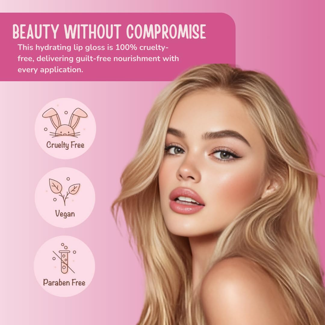 RUDE Cosmetics Berry Juicy Lip Gloss Duo, High Shine Lip Glosses Set, Moisturizing & Hydrating Lipgloss, Ideal for Day & Night Makeup Looks, Pure &