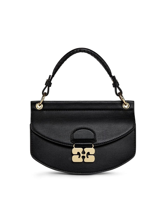 Ganni, Apo-G Mini Top-Handle Bag, Black