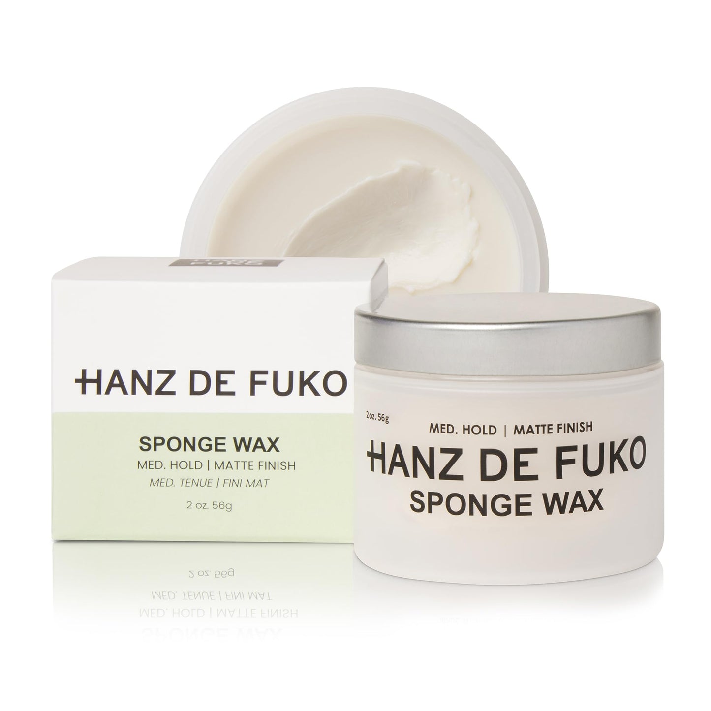 Hanz de Fuko Sponge Wax - Premium Men’s Hair Styling Wax for a Medium Hold, Semi-Matte Finish - Ideal Texture Product for All Hair Types, Especially