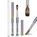 Shine Chance Acrylic Nail Brush Size 8, 100% Real Kolinsky Art Nail Brush for Acrylic Powder Application, Handmade Women Manicure Nail Extension Tool