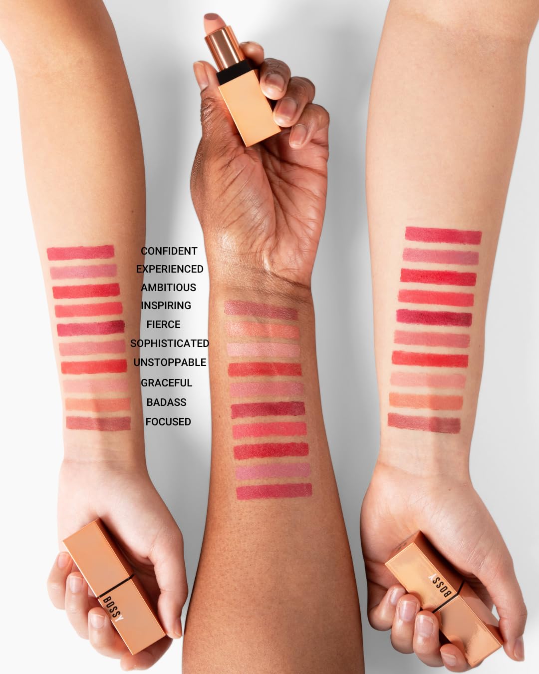 Bossy Cosmetics Vegan Lipstick for Women, Matte, Long Lasting, Hydrating Lip Stick with Vitamin E and Watermelon Seed Oil, Vegan Makeup, Paraben