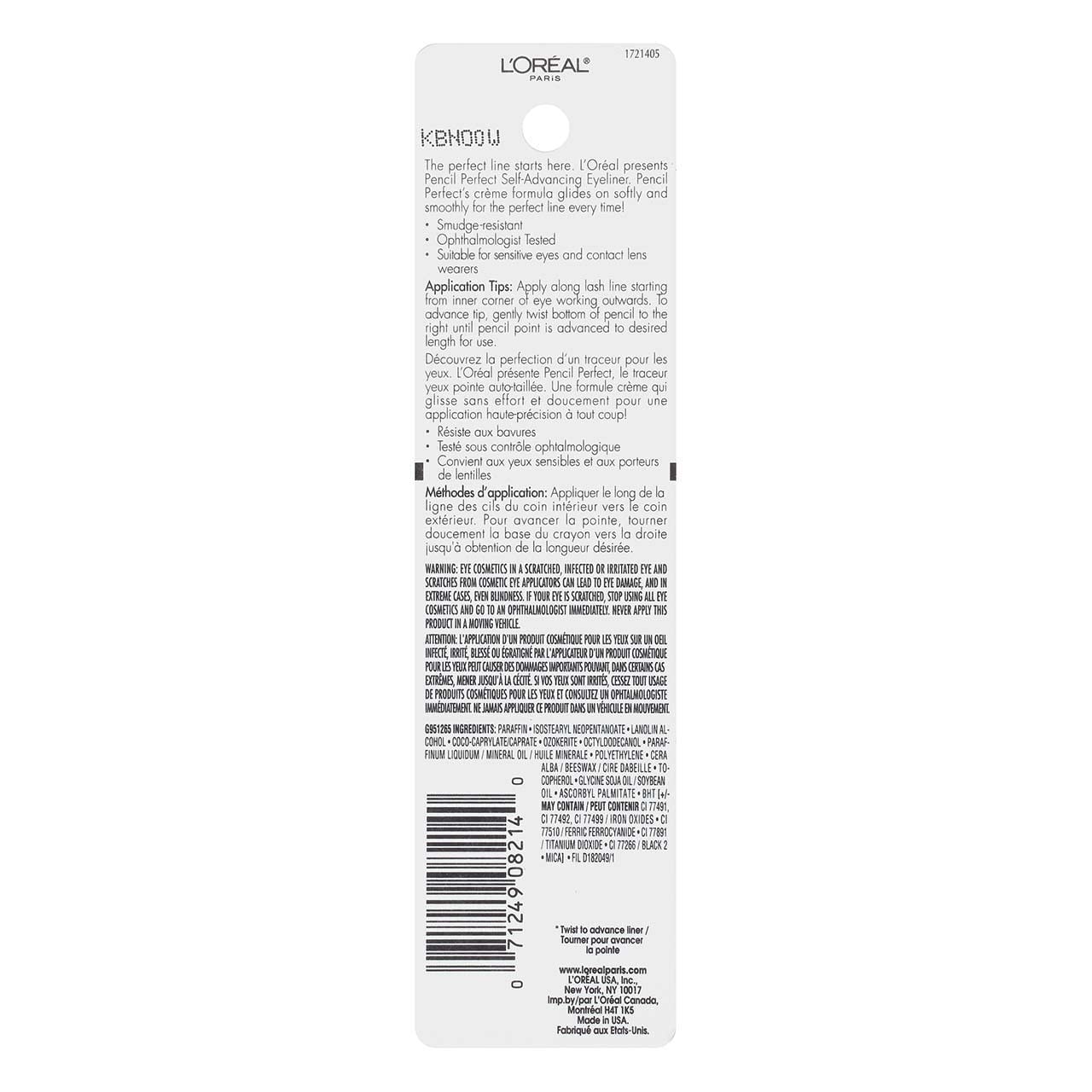 L'Oréal Paris Pencil Perfect Self-Advancing Eyeliner, 130 Espresso (Pack of 2)