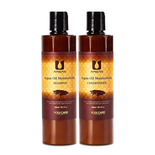 YOGI CARE Argan Oil Shampoo and Conditioner Set - Moisturizing Sulfate Free Moroccan Care- For Curly, Straight, Dry and Damaged Hair