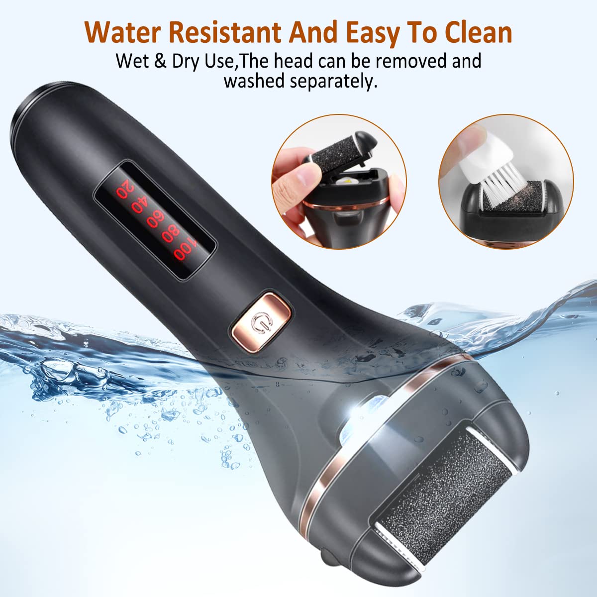 Electric Callus Remover for Feet,Rechargeable Foot File Hard Skin Remover,Waterproof 14 in1 Professional Pedicure Kit for Cracked Heels &Dead