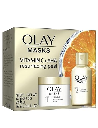 Olay Vitamin C Face Mask Kit, Exfoliator Kit with Mask, Silica, & Exfoliating Aha Peel 4.2 Fl Oz