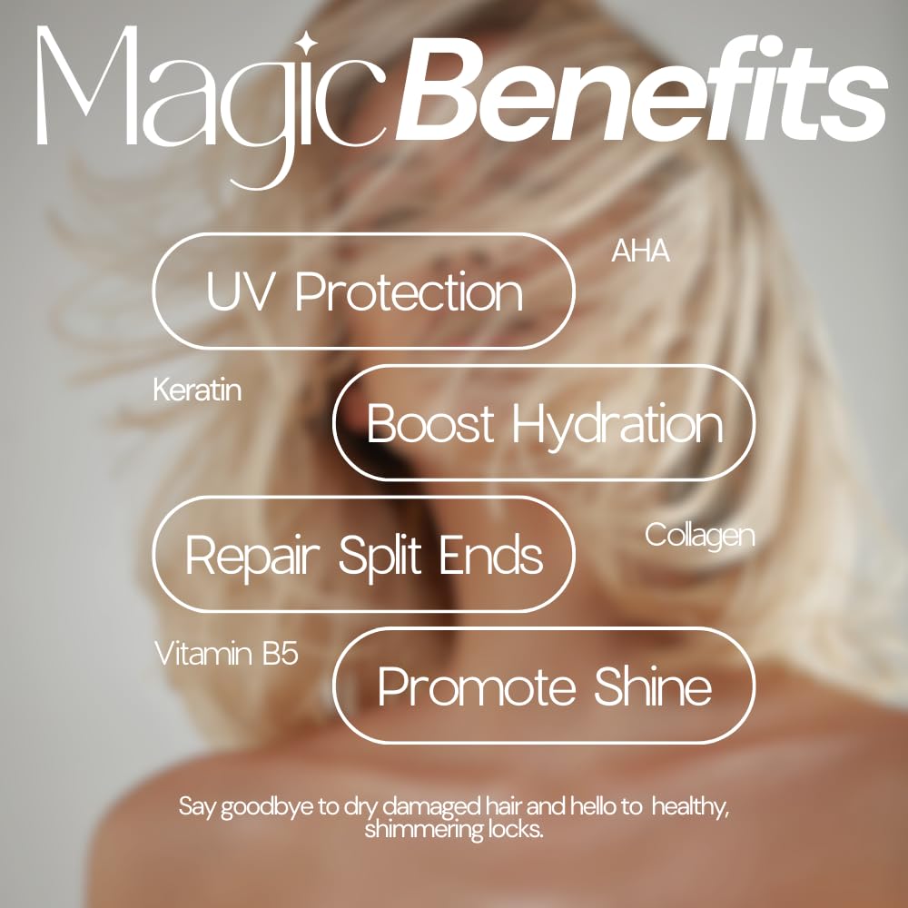 SIMPLY SMOOTH Keratin Reparative Magic Potion Original Leave In Conditioner Detangler & Heat Protection Styling Spray Repair & Reduce Breakage Color