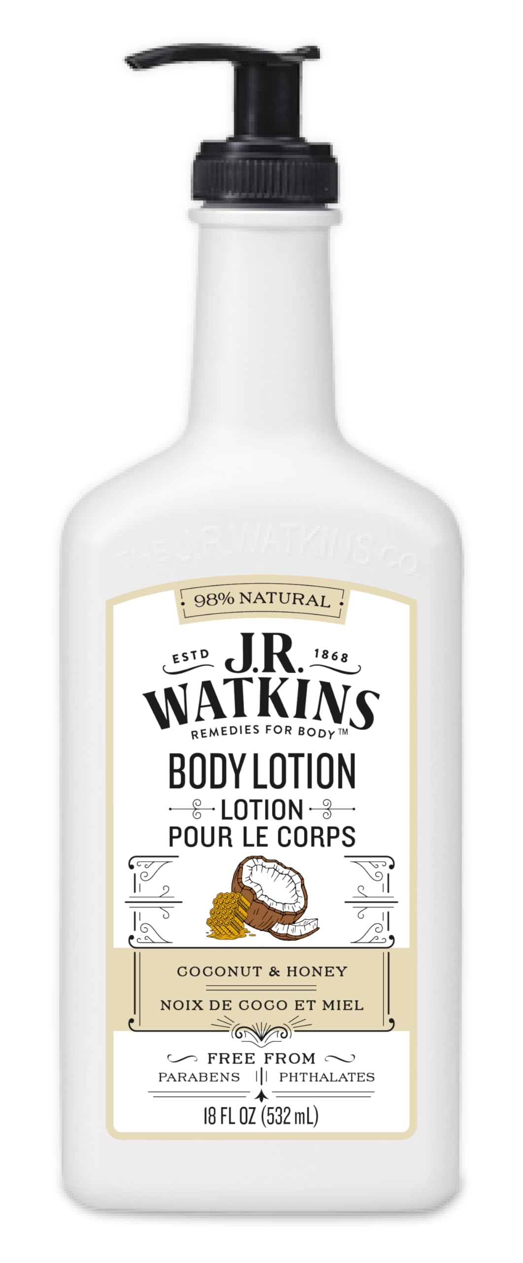 J.R. Watkins Coconut Milk and Honey Daily Moisturizing Lotion, 18 Ounces