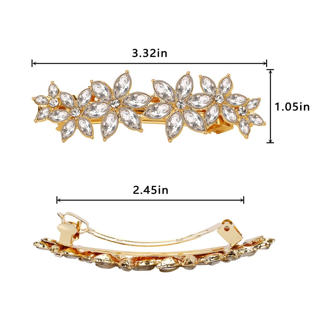 Flower Luxury Jewelry Design Pearl Hair Clips Hairpin Rhinestone Hair Barrette Clip,Women Girls Hair Accessories for Party Wedding Daily Diamond Clips